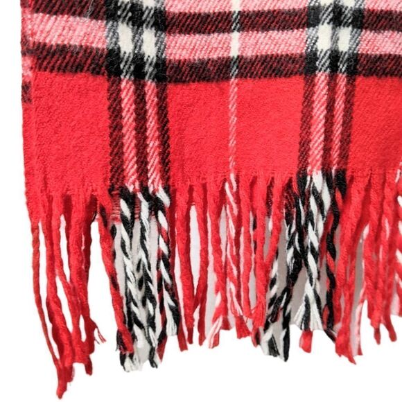 JOHNSMERE 100% Cashmere Plaid Fringe Scarf - Picture 3 of 6
